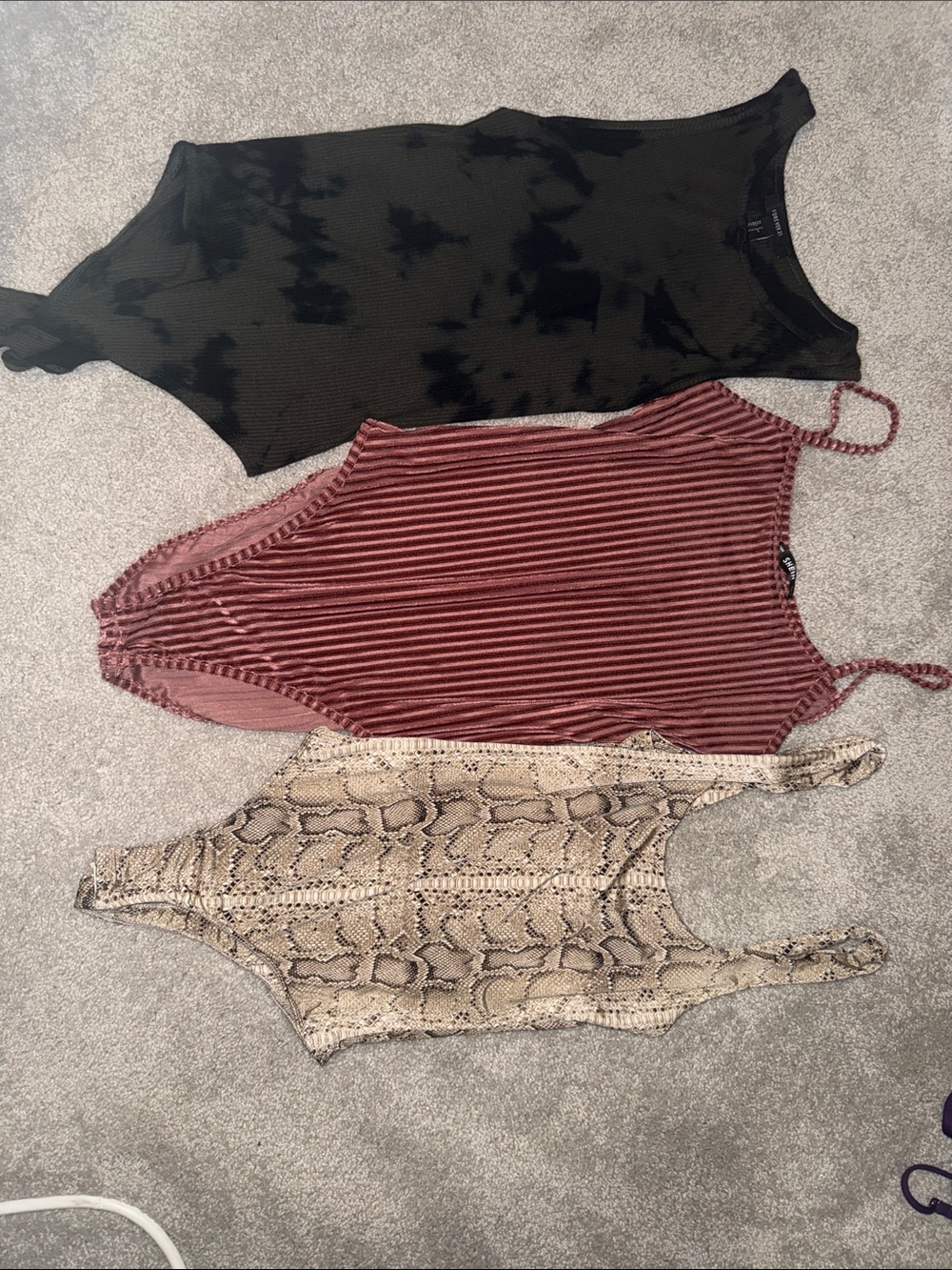 Bodysuits - Black, Mauve, Snake